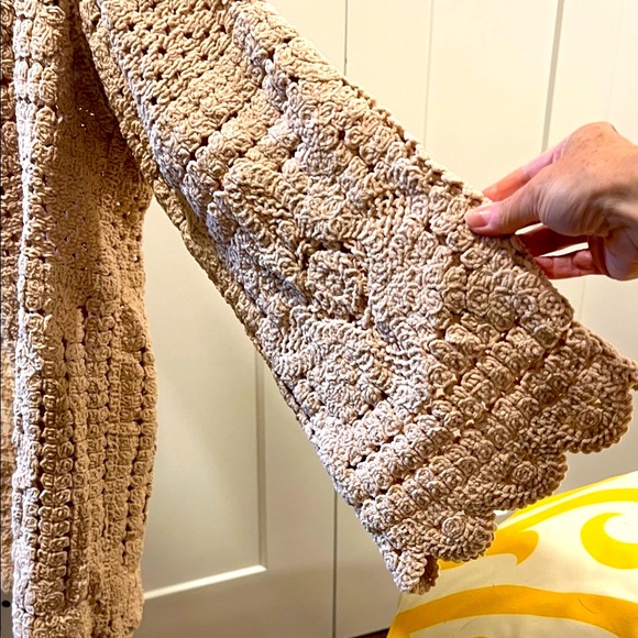 POL Crochet Open-Front Cardigan - Beige - Picture 4 of 4